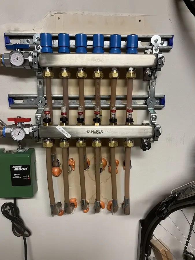 Plumber performing Gas Line Installation at a residential property in Burton